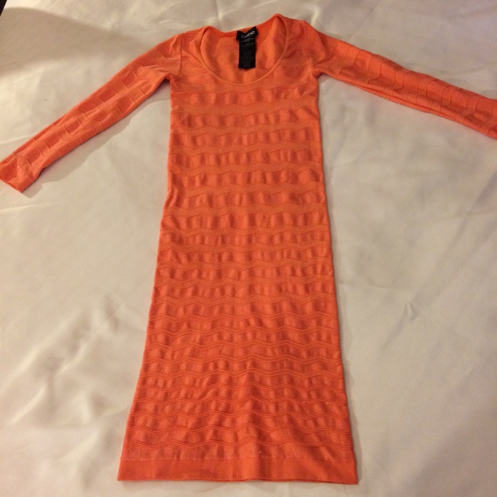 ❤️BEBE❤️Tight spandex orange gorgeous party dress!