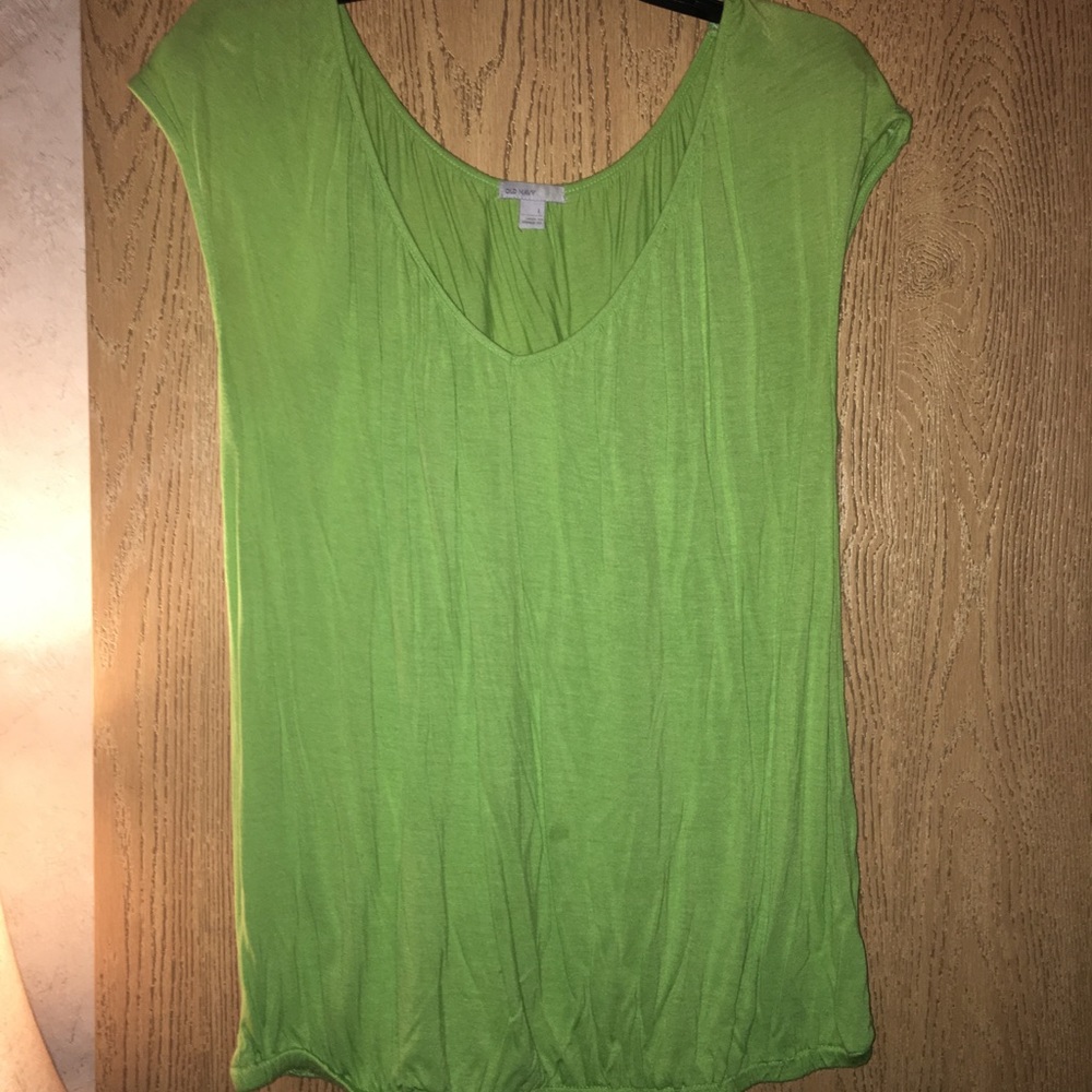 Lime green v neck tank top