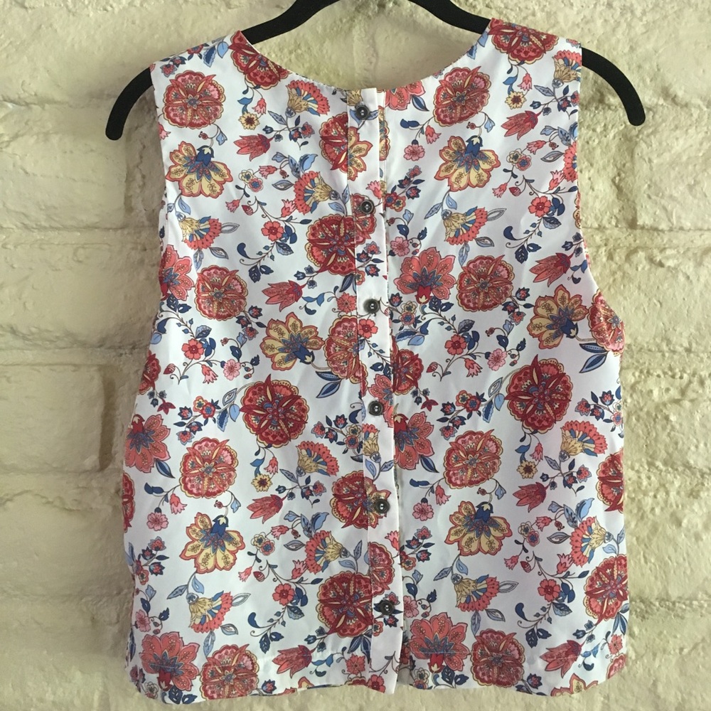 vintage tapestry floral shell sleeveless mod tank