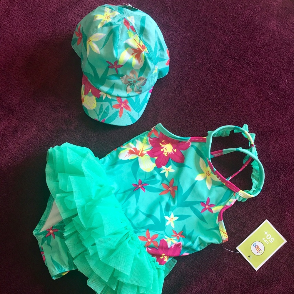 New With Tags Bathing Suit with matching hat