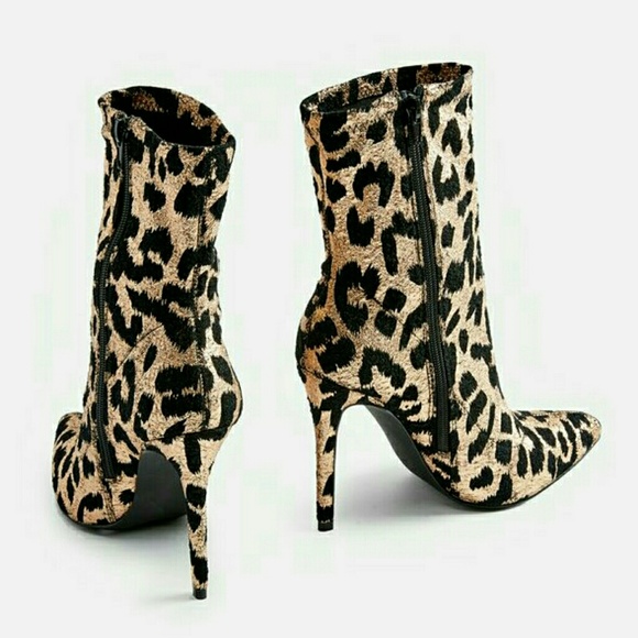 ***LAST PR 8*** Golden Leopard Stiletto Bootie NIB - Picture 2 of 7