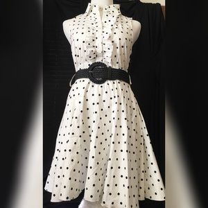 Dress with Black and White Polka Dots (L)
