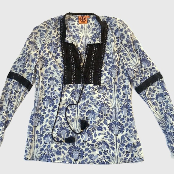Tory Burch Tops - Tory Burch Gracelynn blue top small
