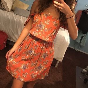 Orange American Eagle Off the shoulder dress