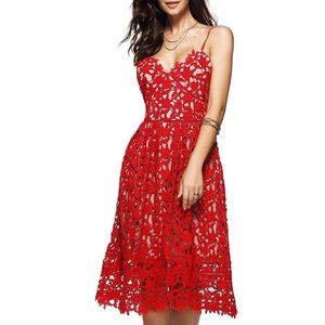 Red Lace Crochet Dress ✨