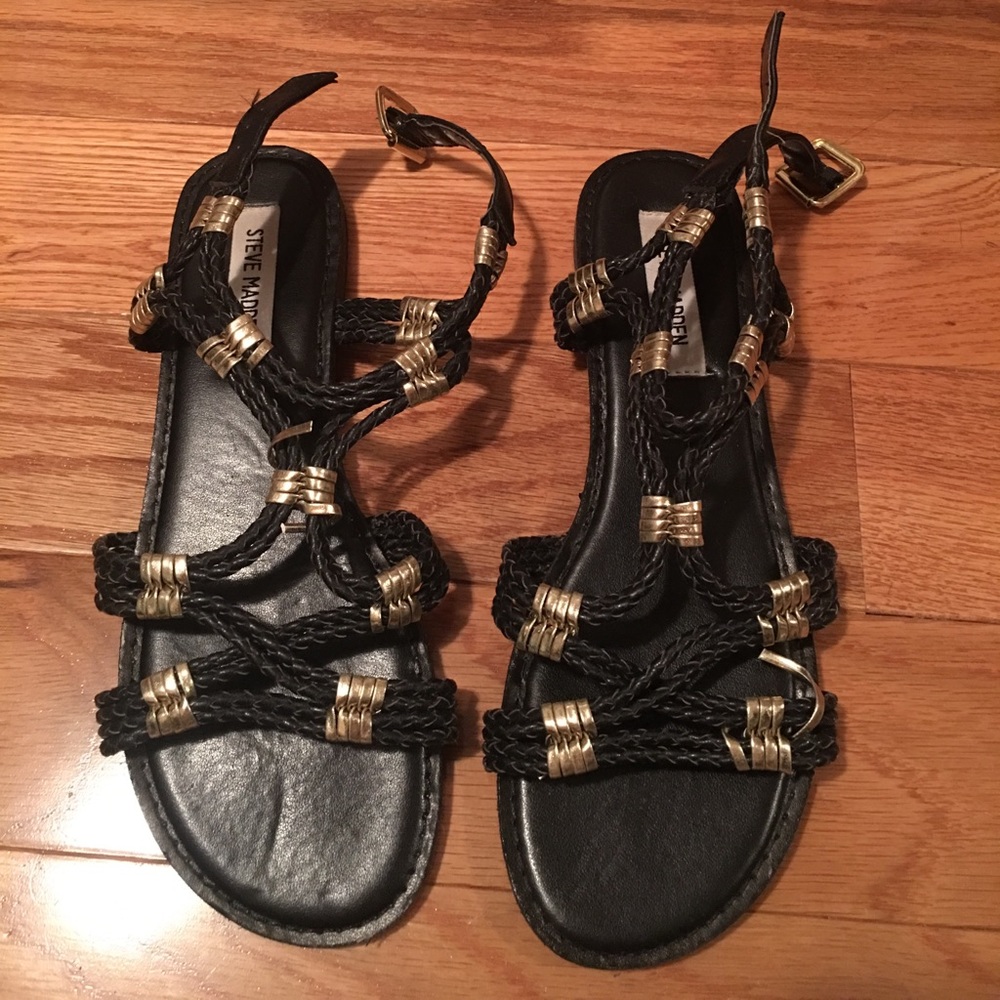 Black & Gold Sandals