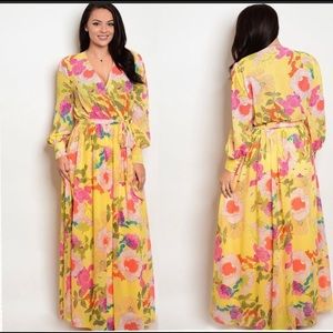 Floral Maxi Dress with Belt