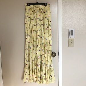 Yellow cactus print skirt long