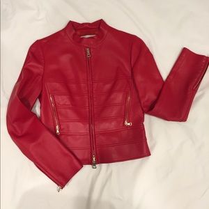 Red leather Valentino jacket