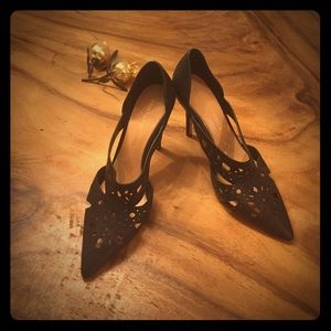 Badgley Mischka Laser Cut Heels Sz 8 NEW