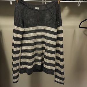 Gray and white striped Converse sweater