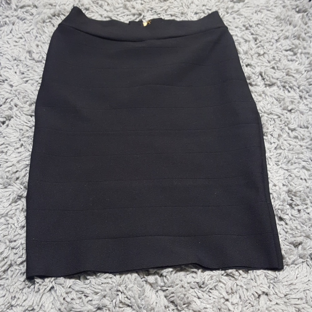 Black bandaged pencil skirt