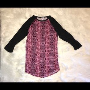 Pink & Gray Tribal Print LuLaRoe Randy Top