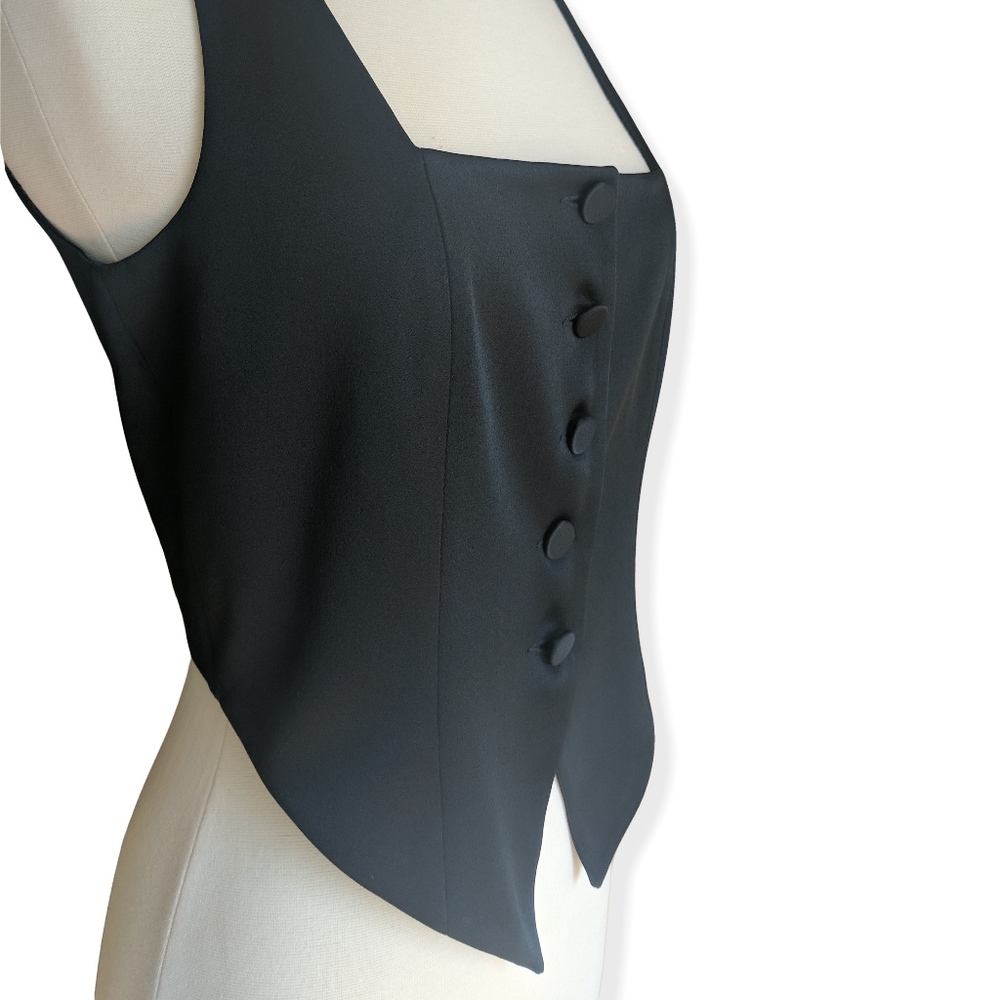Square neckline tuxedo vest,  Made in Italy, NWOT