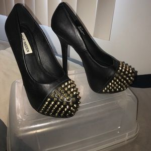 Steve Madden Heels with Gold Spike Toe