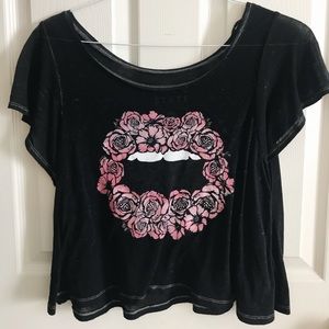 Faded black t-shirt