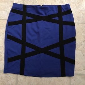 Blue and black skirt