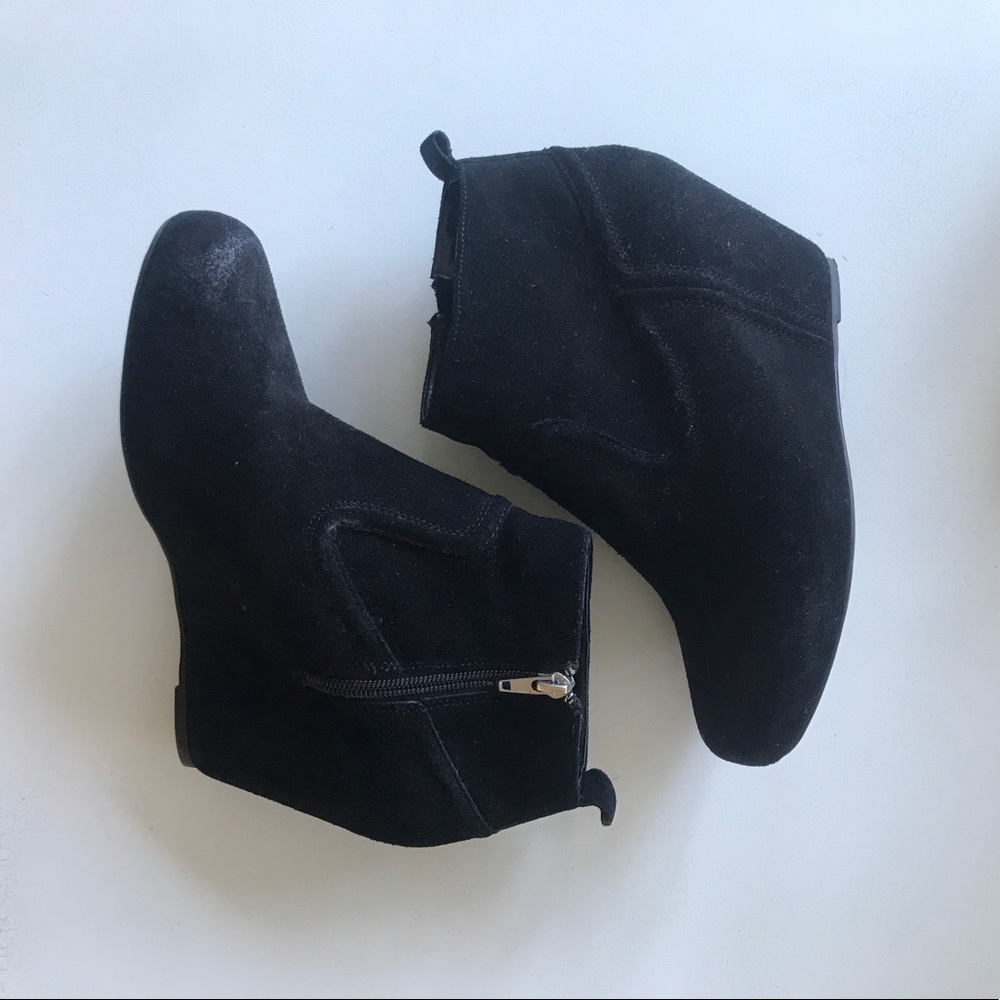 Dolce Vita black suede wedge heels