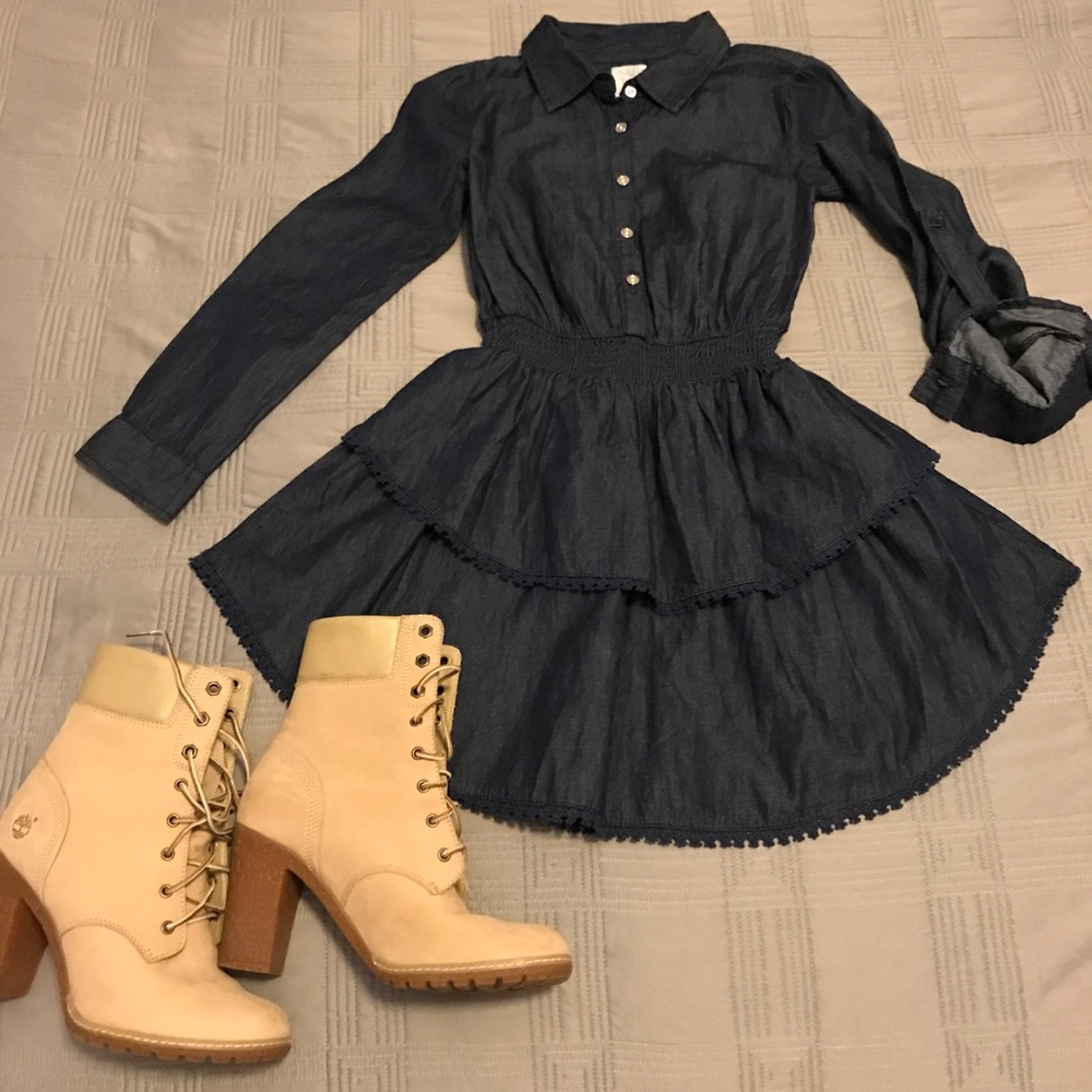 Girl's light weight denim dress