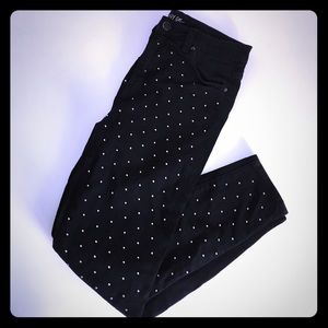 Black studded high waisted skinny ankle jean sz 29