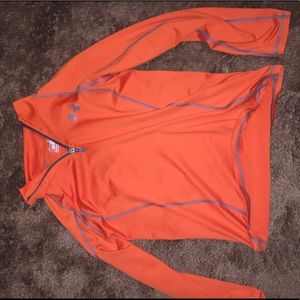 Under armour orange zip up collar