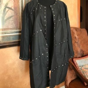 Long dress Coat black with studs