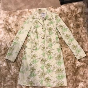 Cute OLd Navy Green Floral coat - size XS