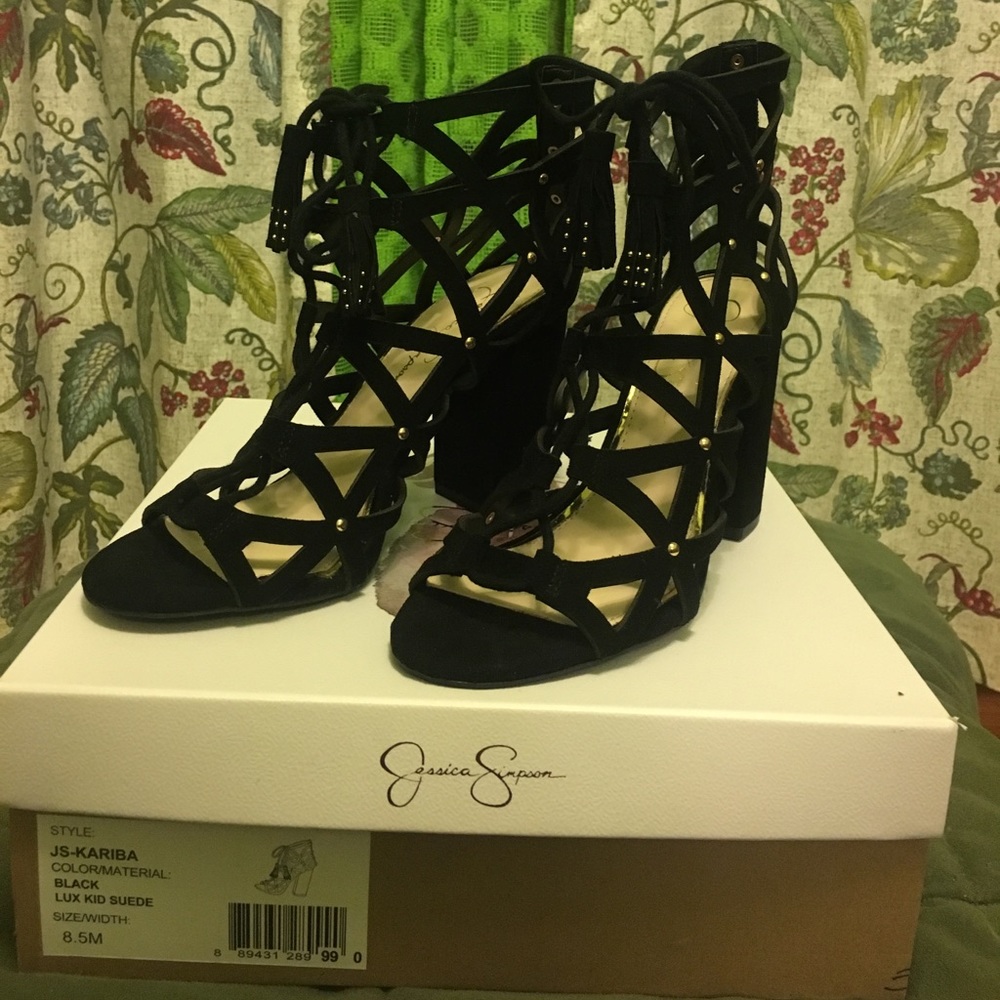 Jessica Simpson Black Suede Heals