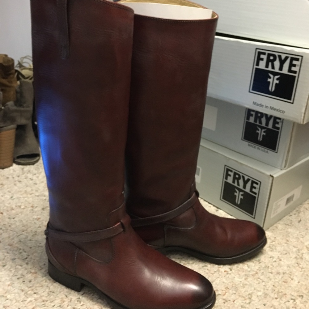 Frye Lindsay Plate Burnt Red NWT
