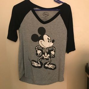 DISNEY Mickey Skeleton baseball shirt