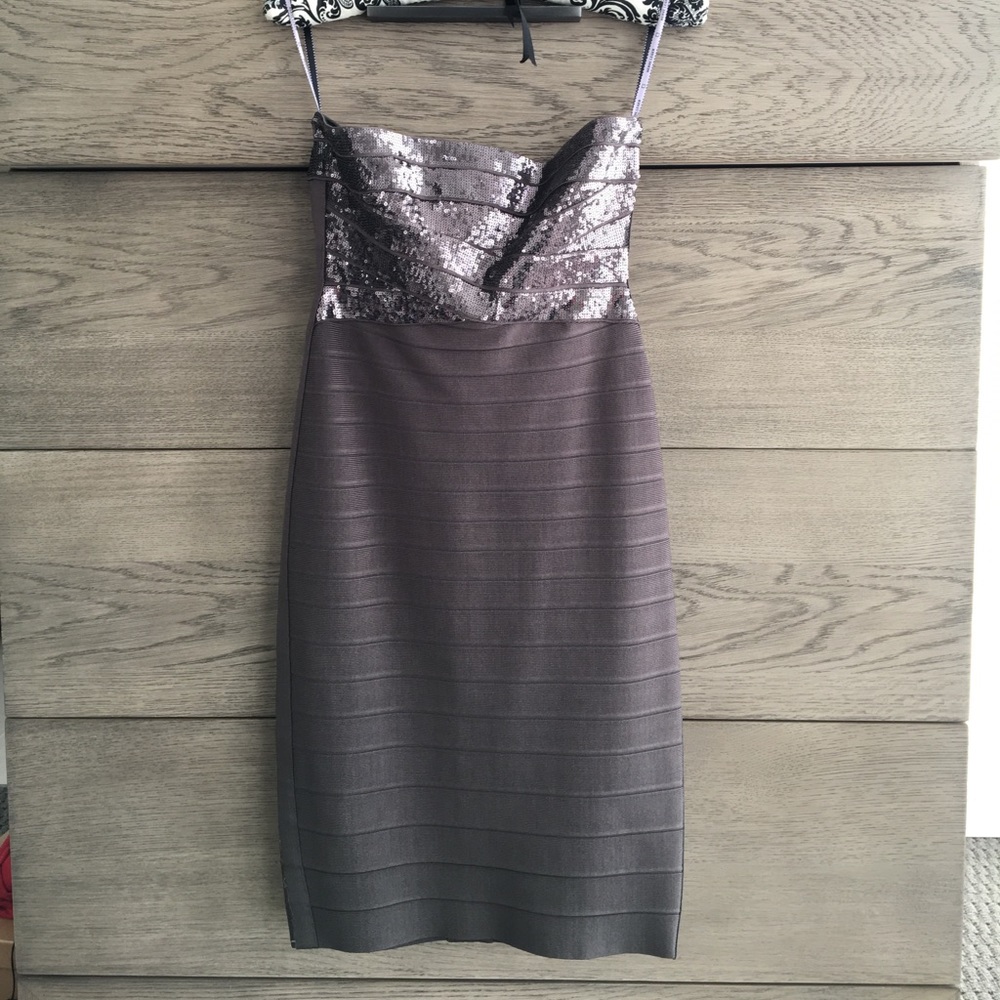 Herve Leger strapless cocktail dress