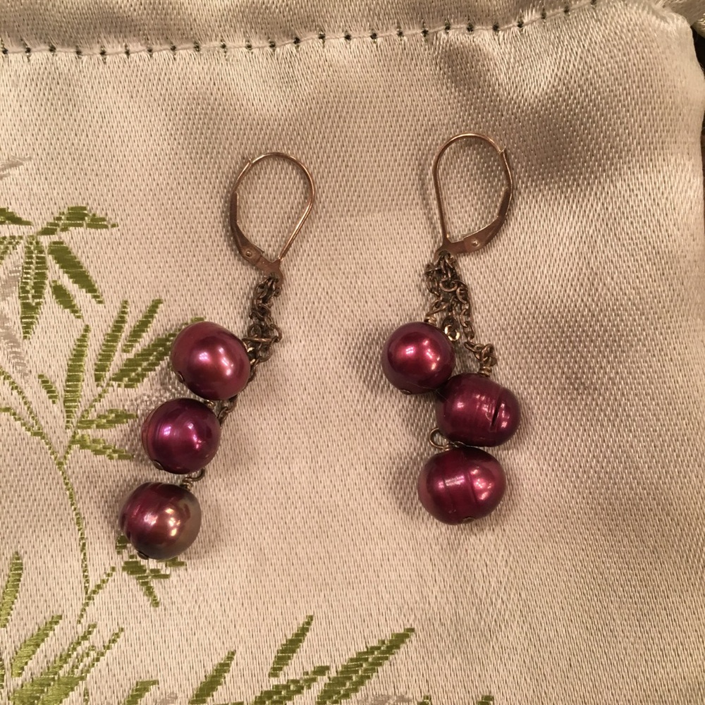 wine drop earrings
