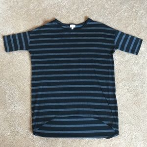 LuLaRoe Irma. Black and Grey Stripes. Small