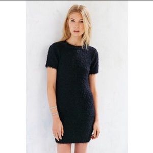Kimchi Blue Black Fuzzy Mini Dress