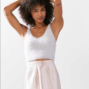Urban Outfitters Lavender Fuzzy Cropped Tank