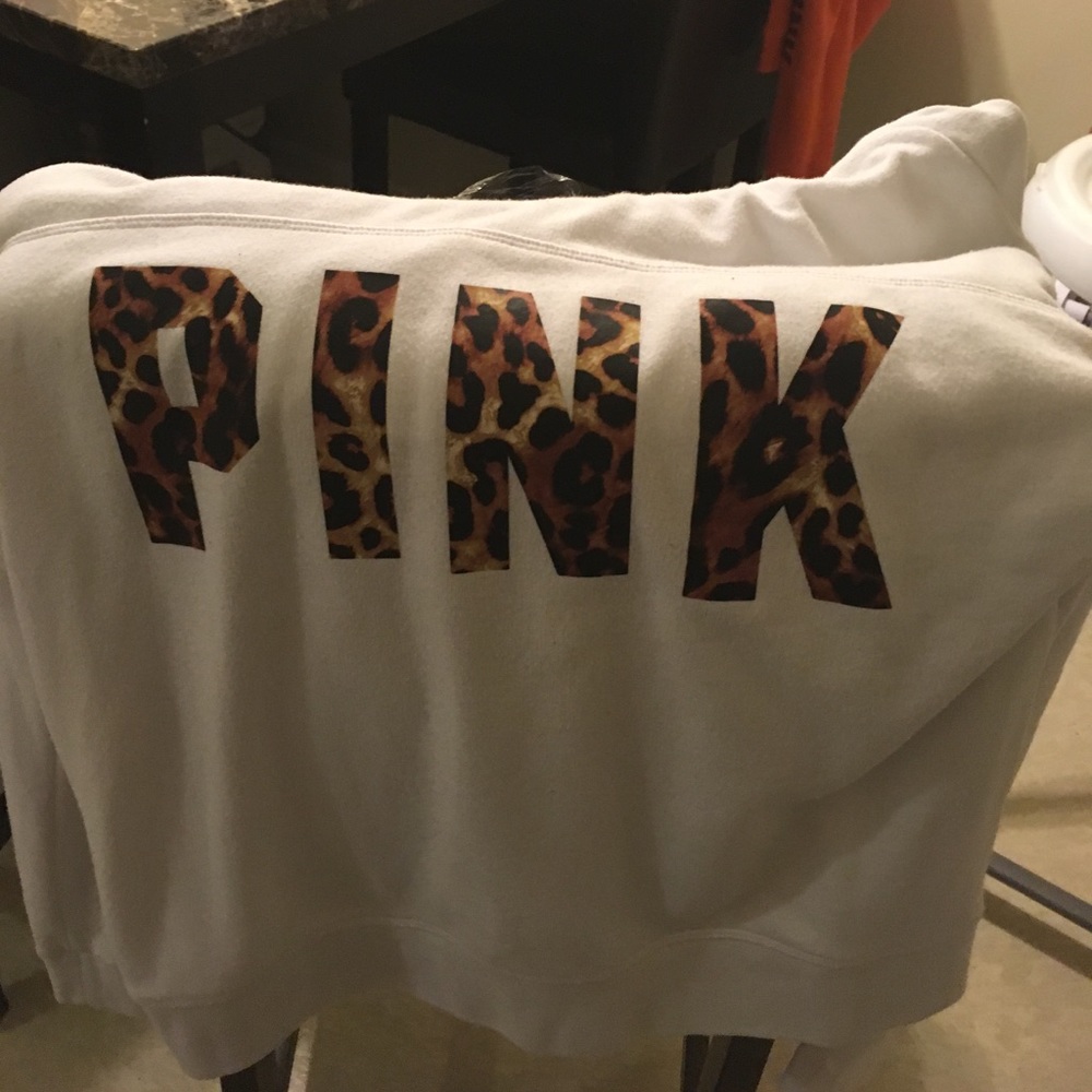 Pink cheetah  crown neck hoodie