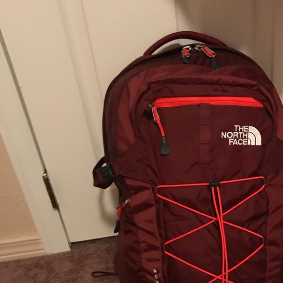 north face backpack maroon