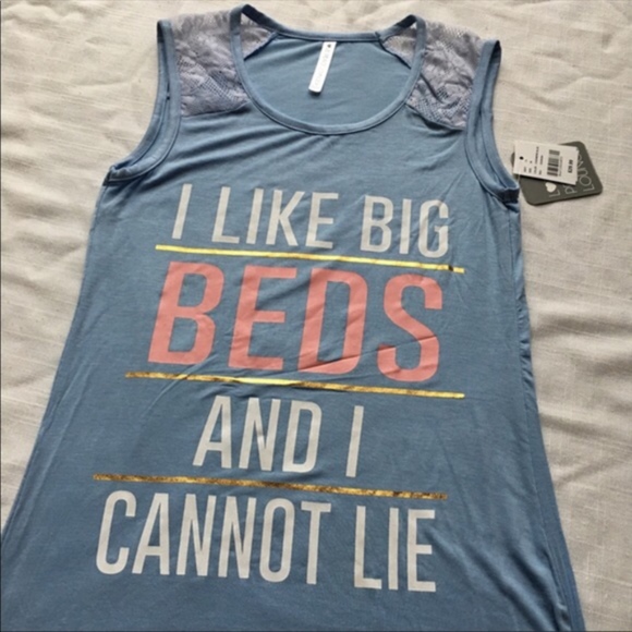 Love Peace Lounge Blue Big Beds Sleep Shirt - Picture 8 of 8