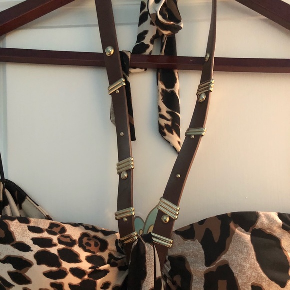 Cache Leopard Print Halter Top - Picture 2 of 5