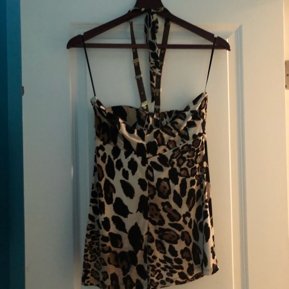 Cache Leopard Print Halter Top - Picture 3 of 5