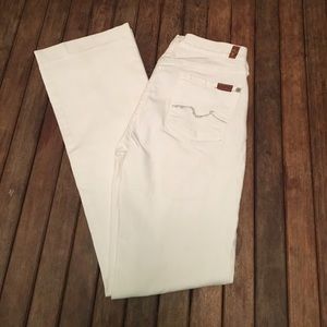 7 For All Mankind Women's Boot Cut White Jeans 26
