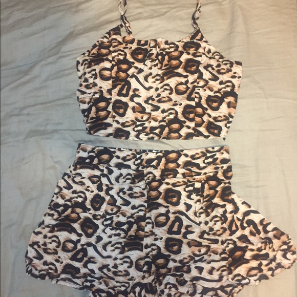 Missguided leopard print co-ord set XS - Picture 3 of 6
