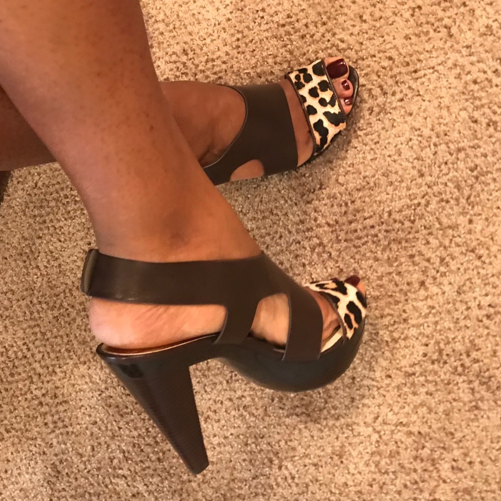 Michael Kors cheetah platform sandals with heels