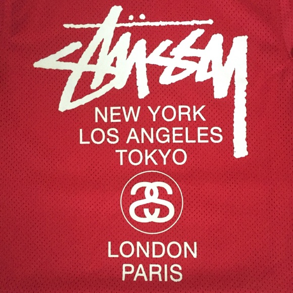 STÜSSY RED MESH LOGO JERSEY - Picture 3 of 7