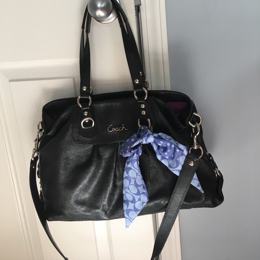 Black leather Coach