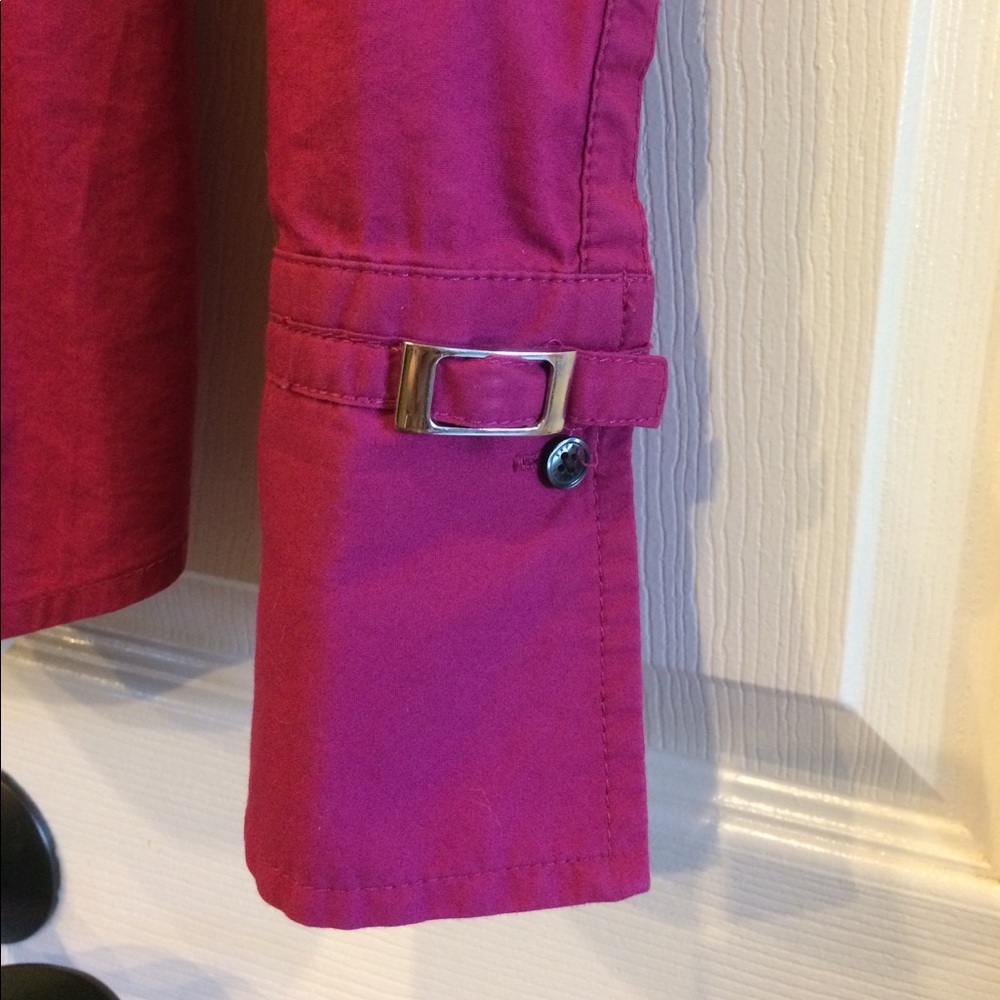 Express Raspberry Button Down Shirt - Picture 3 of 3