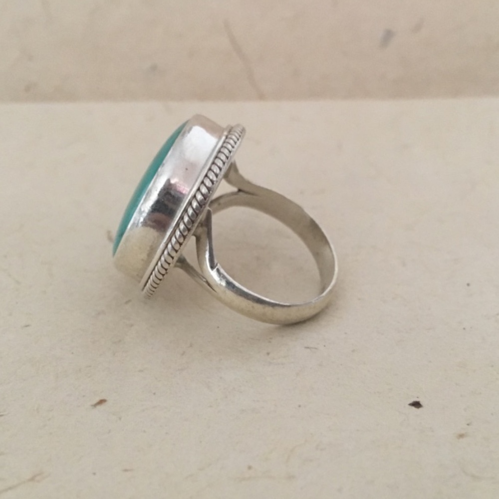 Turquoise sterling silver ring, Nepal ring - Picture 2 of 4
