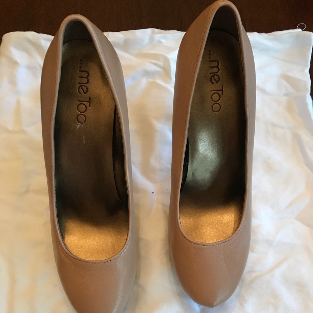 Me too soft leather platform heel.