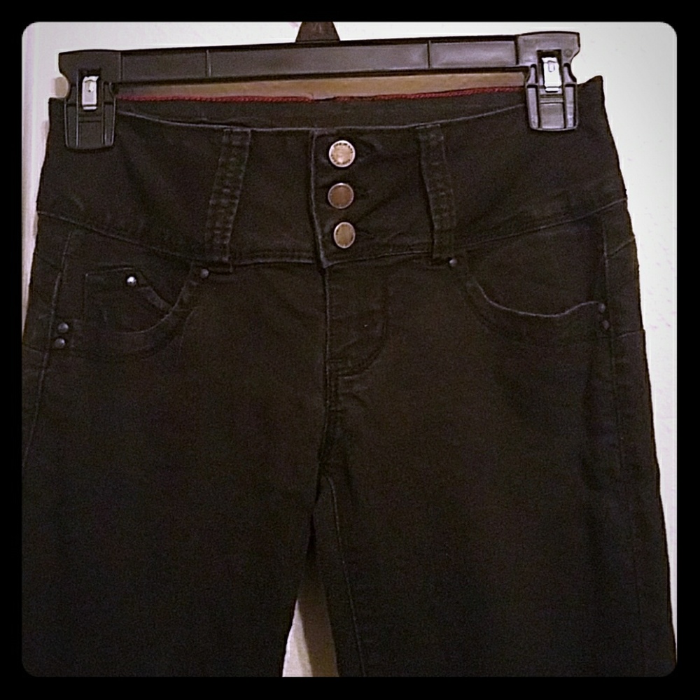 High waisted black jeans