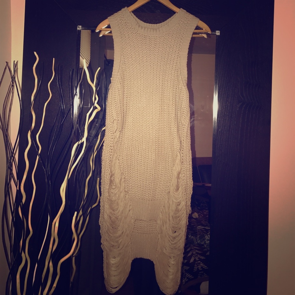 Fringed sweater dress/shirt